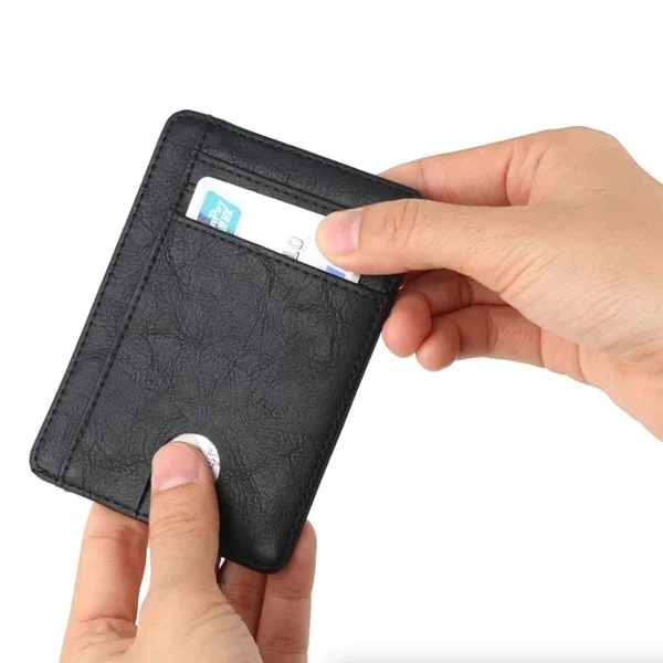 Mens Leather Slim Wallet Credit Card Holder RFID Blocking Pocket ID Money PU USA view 3