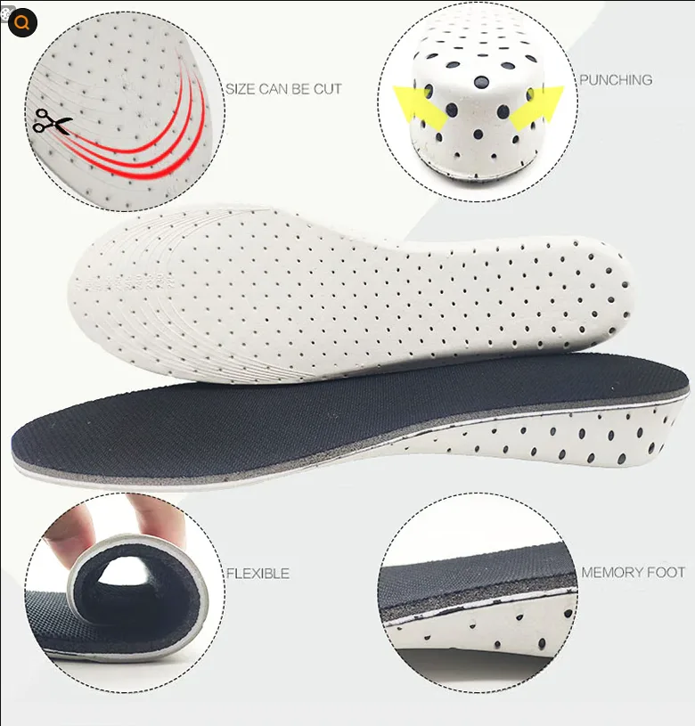 Men Women Invisible Height Increase Insoles Heel Lift Taller Shoe Inserts Pad US view 2