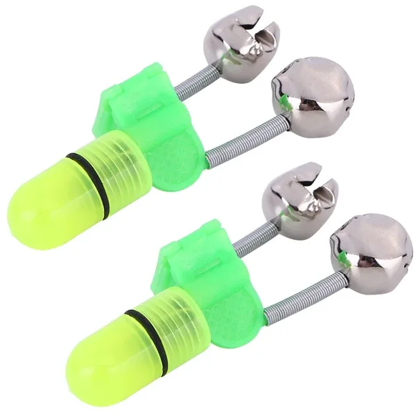 10 40 PC LED Night Fishing Bite Bait Alarm 2 Bells Light Rod Tip Clip Alert Ring view 4