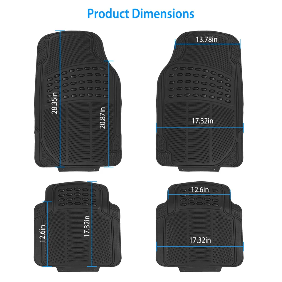 1 Set Automotive Floor Mats With Front And Rear PVC Rubber Floor Mats Heavy Duty Drive Vehicle Car Mats With Trimmable Design Fit Most Cars view 4