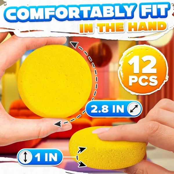 12 Pcs Pottery Sponges For Clay 2.8 X1 Inch Pottery Sponge For Painting Car Waxing Washing Dishes & Ceramic Care Tack Sponges For Cleaning view 4