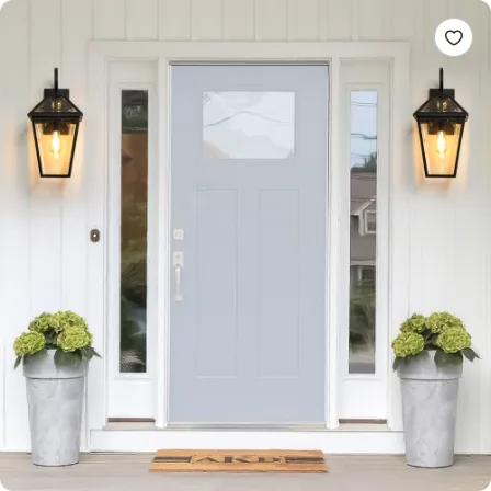 21inch H 2 Pack Outdoor Wall Lantern Light Modern Black Metal & Clear Glass Sconce For Porch, Patio, And Garden Lighting Bulb Not Included view 2