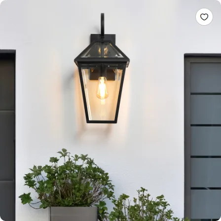 21inch 1 Pack Outdoor Wall Lantern Light Modern Black Metal & Clear Glass Sconce For Porch, Patio, And Garden Lighting Bulb Not Included view 4