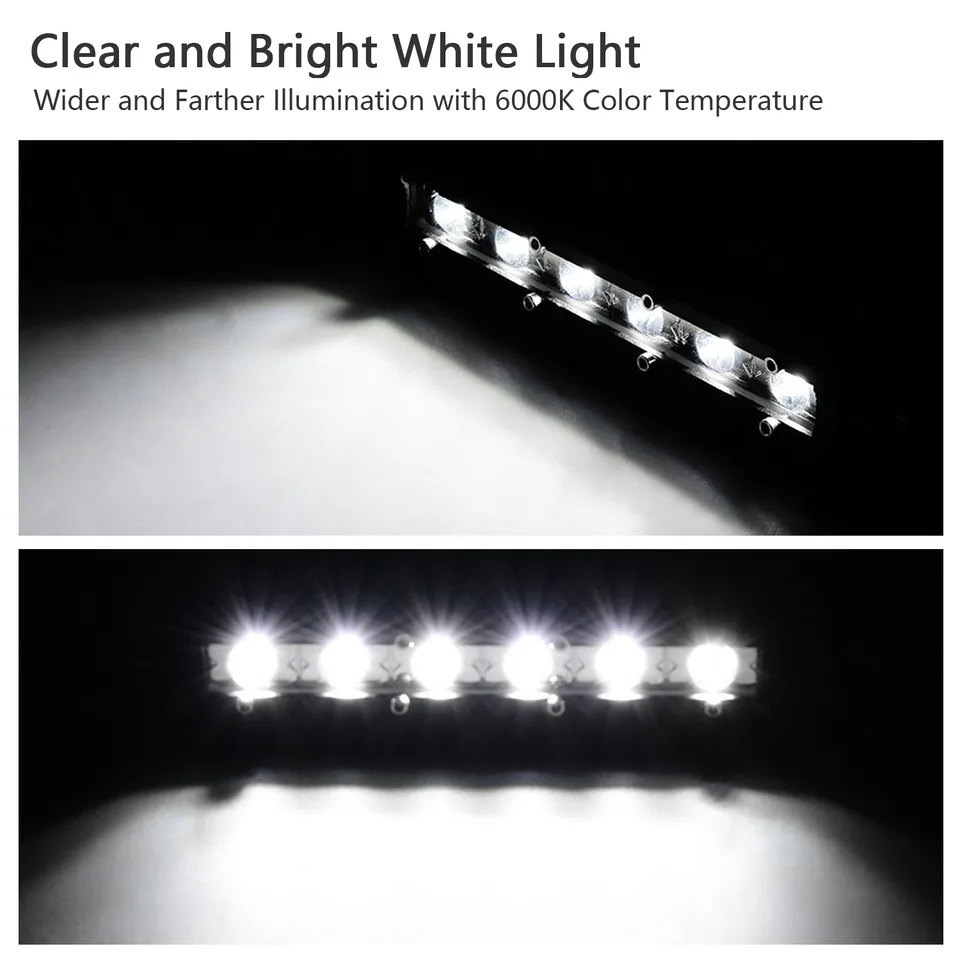 7in LED Light Bar Single Row Offroad Spot Lights 18W Ultra Slim Straight Work Light For Trailer Truck Bus Boat view 4