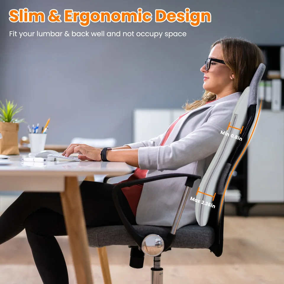 1 Set  Shiatsu Back Massager 3D Deep Tissue Kneading Massage Pillow Cordless USB Rechargeable With 3 Massaging Modes 2 Heating Levels 10Mins Auto-Off For Back Shoulder Waist Lumbar No Chair view 3