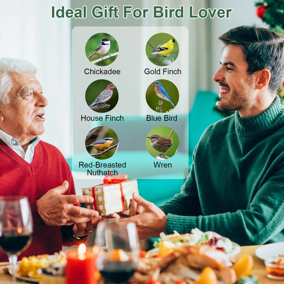 1Pc Outdoor Wild Bird Feeder Squirrel-Proof Chew-Proof Metal Hanging Seed Feeder With 4 Feeding Port For Small Songbirds view 3
