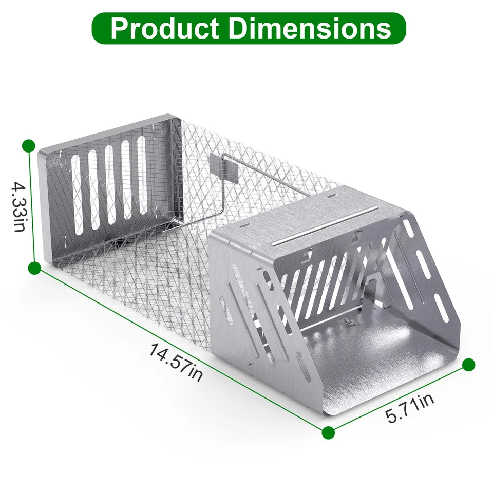 1 Pc Automatic Continuous Rat Trap Single Door Mouse Cage Humane Live Animal Trap Cage Indoor Outdoor For Small Rodents Mice Voles view 3