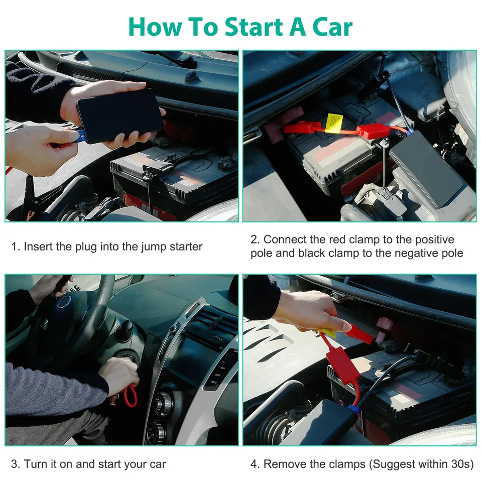 Ansicht 5 von 12V Car Jumper Starter 400A Peak 20000m Ah Battery Charger Power Bank Portable Power Booster Battery With 3 Flashlight Modes