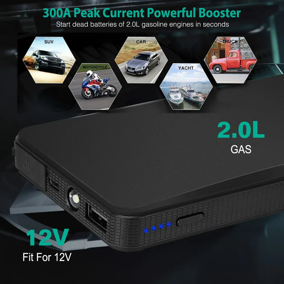 12V Car Jumper Starter 400A Peak 20000m Ah Battery Charger Power Bank Portable Power Booster Battery With 3 Flashlight Modes view 2