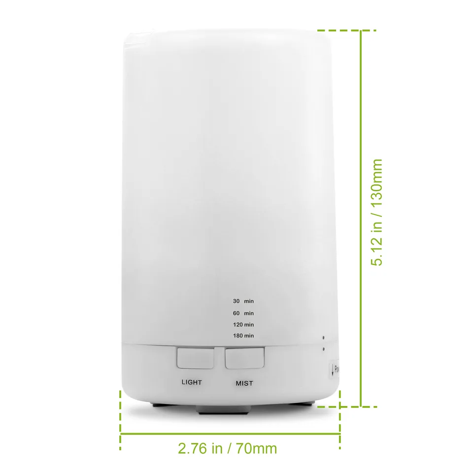 1Pc Mini Cool Mist Humidifier Ultrasonic Aroma Essential Oil Diffuser With 7 Color LED Lights 4 Timer Settings For Office Home Room Vehicle Study Yoga Spa view 2