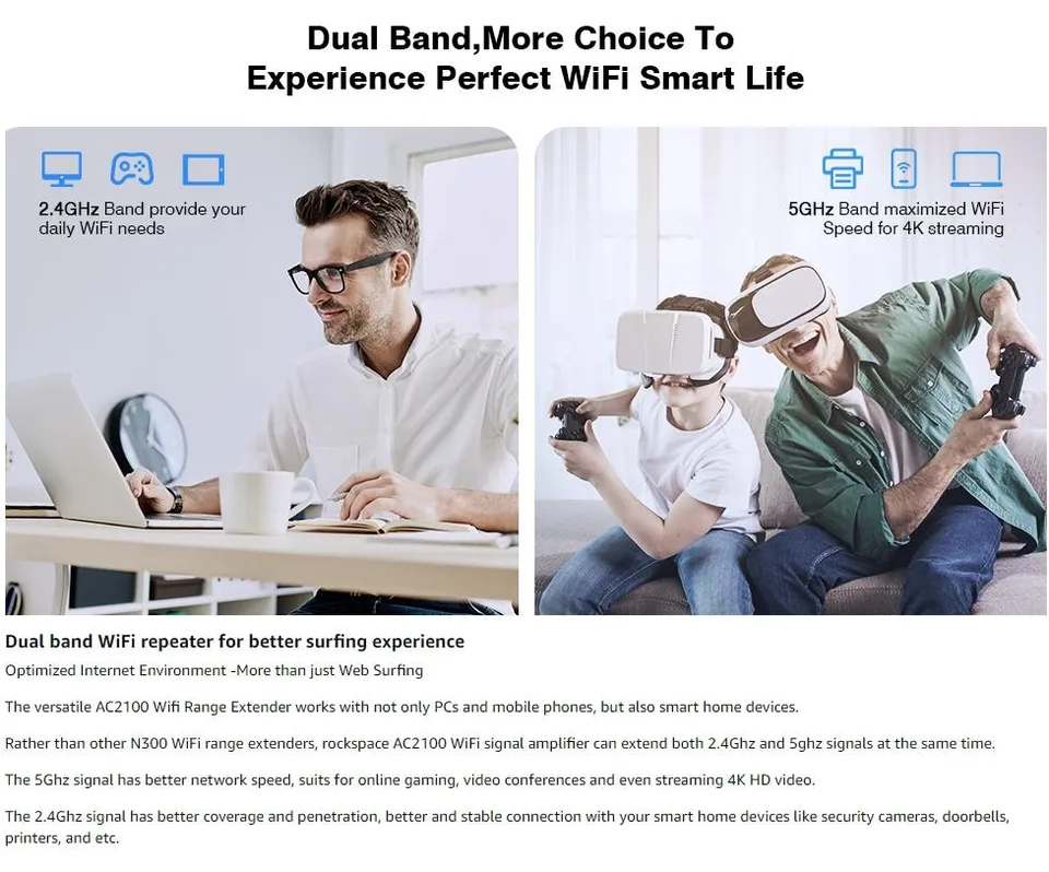WiFi Extender Home WiFi Booster Dual-band Wireless Extension Supports Multiple Devices view 4