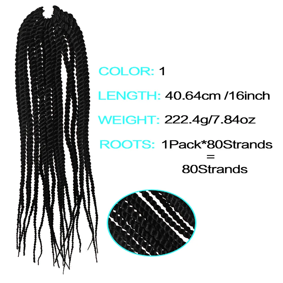 4X EZ SENEGALESE BRAID Long Crochet Braid Synthetic Hairstyle Black Burgundy Brown Ladies Box Braid Crochet Hair-16 Inch view 3