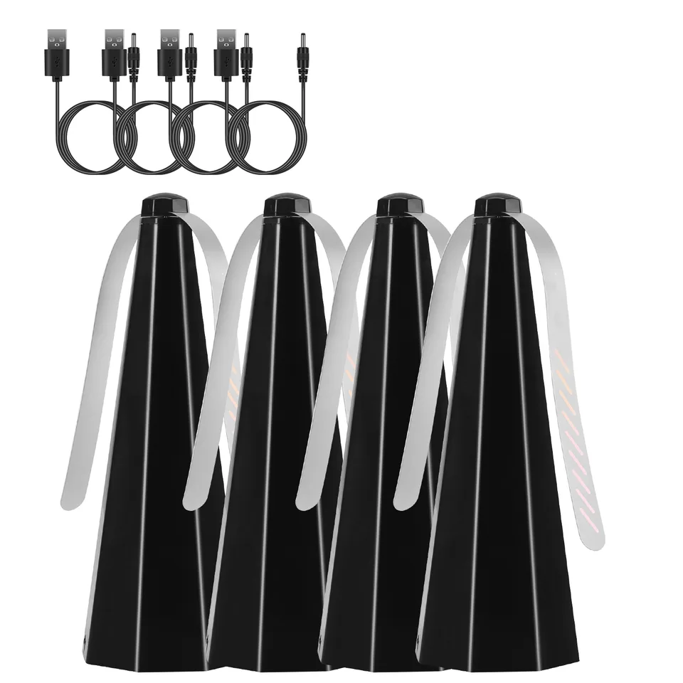 4 Pack Fly Table Fans Battery USB Powered Bug Fans Food Fans Fly Table Spinners Traps With Hook For Party BBQ Picnic Camping view 3