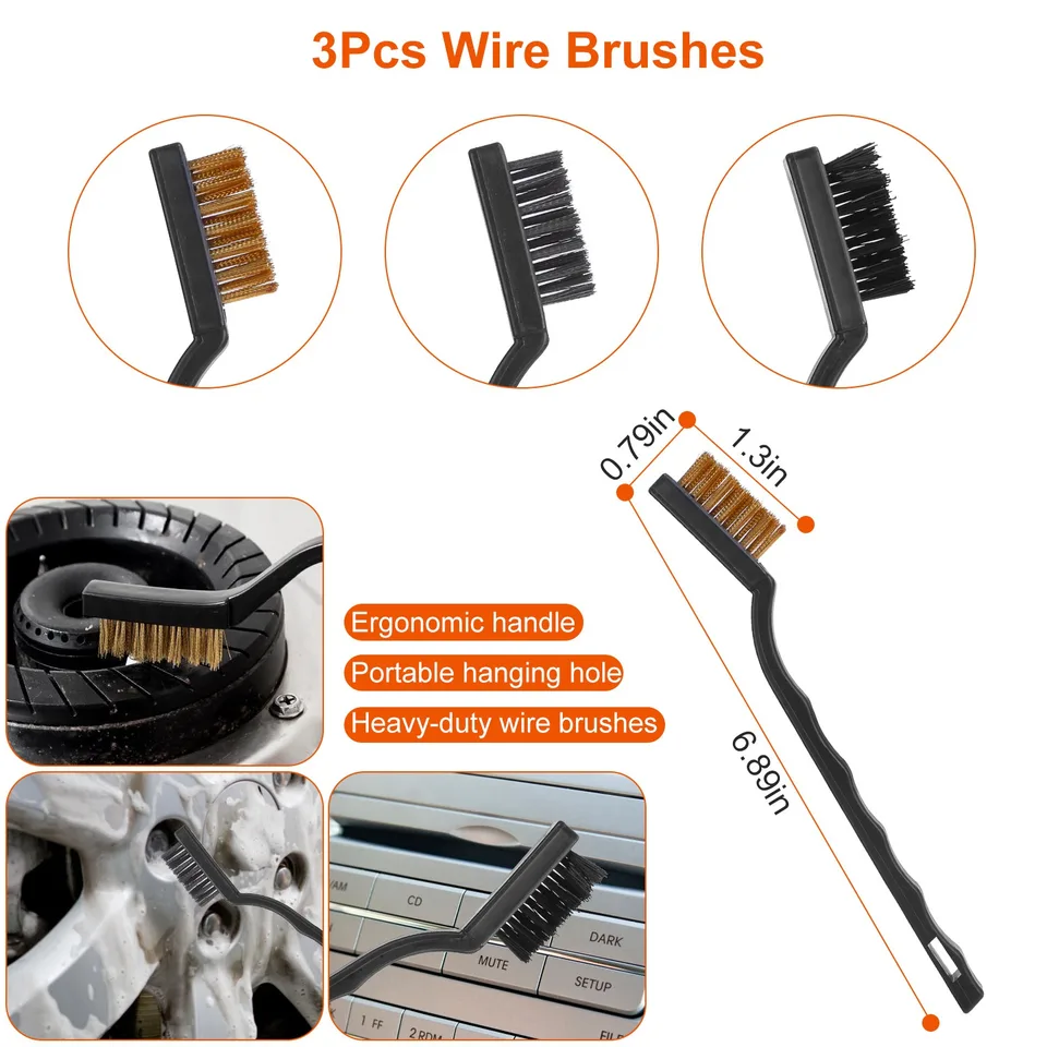 26Pcs Car Detailing Brush Kit Exterior Interior Car Cleaning Set Drill Brush Set Car Buffing Sponge Pads Kit For Cleaning Automobile Interior Exterior Wheels Dashboard view 3