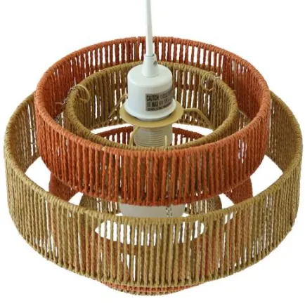 Dorset Pendant Lamp - White And Natural Terracotta view 4