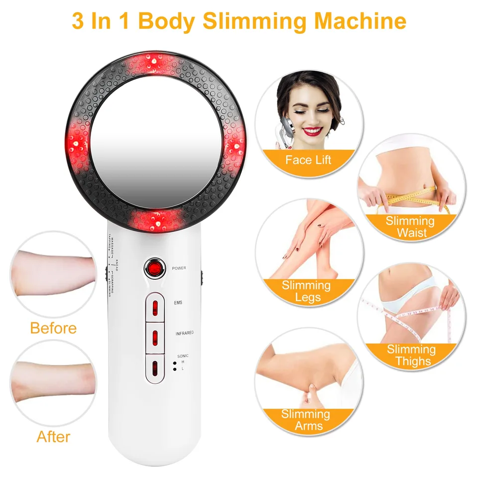 1Pc Ultrasonic Body Shaping Machine 3 In 1 Multifunctional EMS Infrared Massager Fat Remover For Belly Waist Leg Arm Skincare view 4