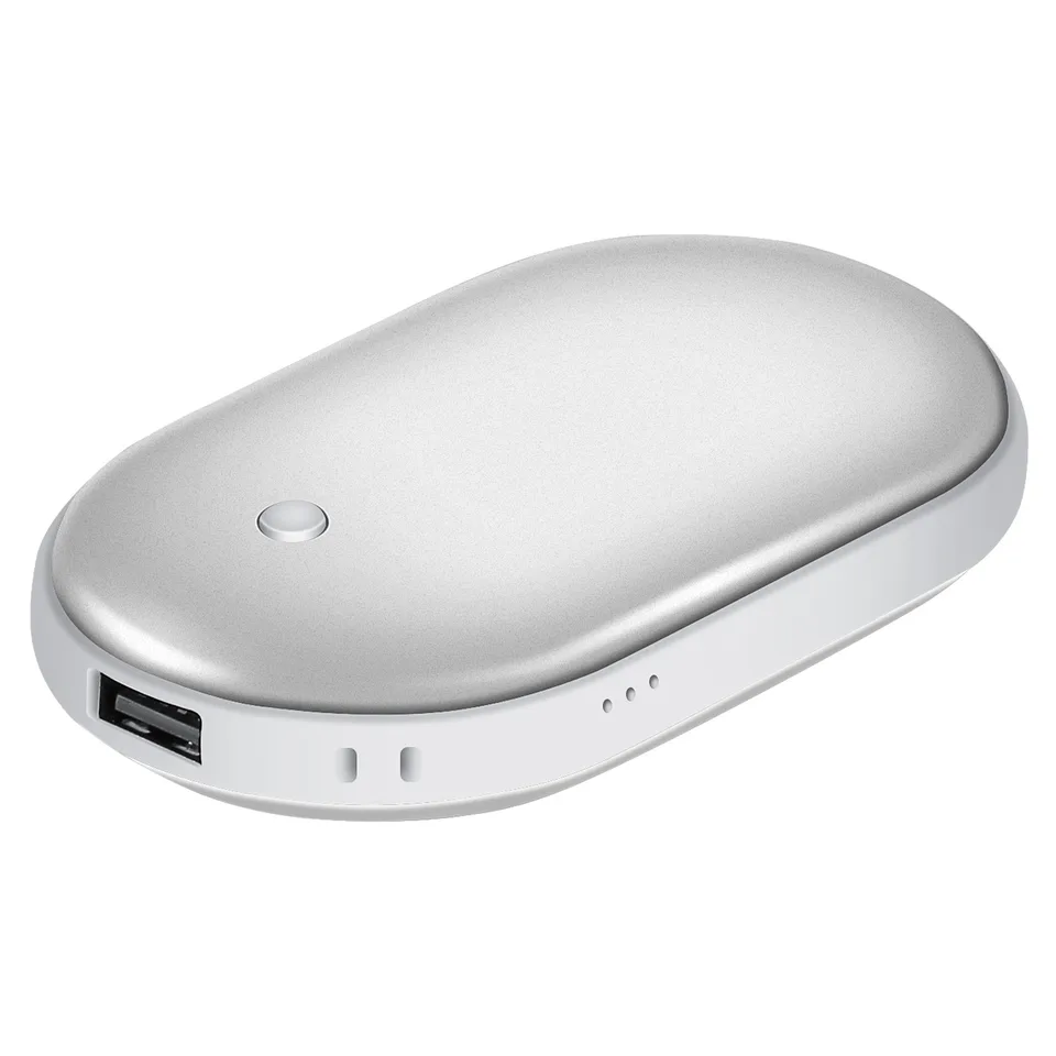 1 Pc Portable Hand Warmer 5000m Ah Power Bank Rechargeable Pocket Warmer Double-Sided Heating Handwarmer view 4