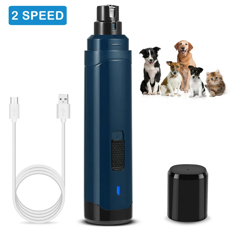 1 Pc Dog Nail Grinder 2 Speeds Quiet USB Rechargeable Pet Nail Grinder Professional Pet Nail Trimmer Cordless Paws Grooming & Smoothing Claw