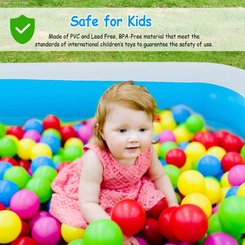 1 Pc Inflatable Swimming Pools Family Swim Play Center Pool Blow Up Kiddie Pool For Family Inflatable Lounge Pool For Kids 103x69x24in view 2