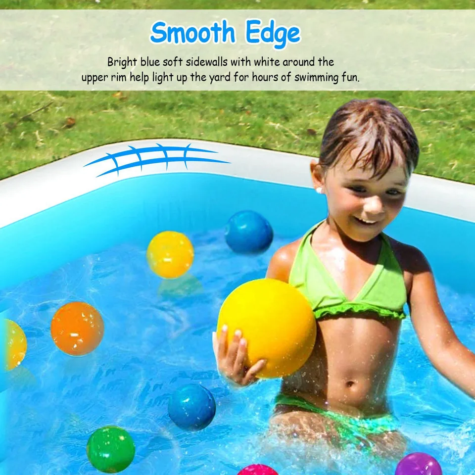 1 Pc Inflatable Swimming Pools Family Swim Play Center Pool Blow Up Kiddie Pool For Family Inflatable Lounge Pool For Kids 120x72x24in view 4