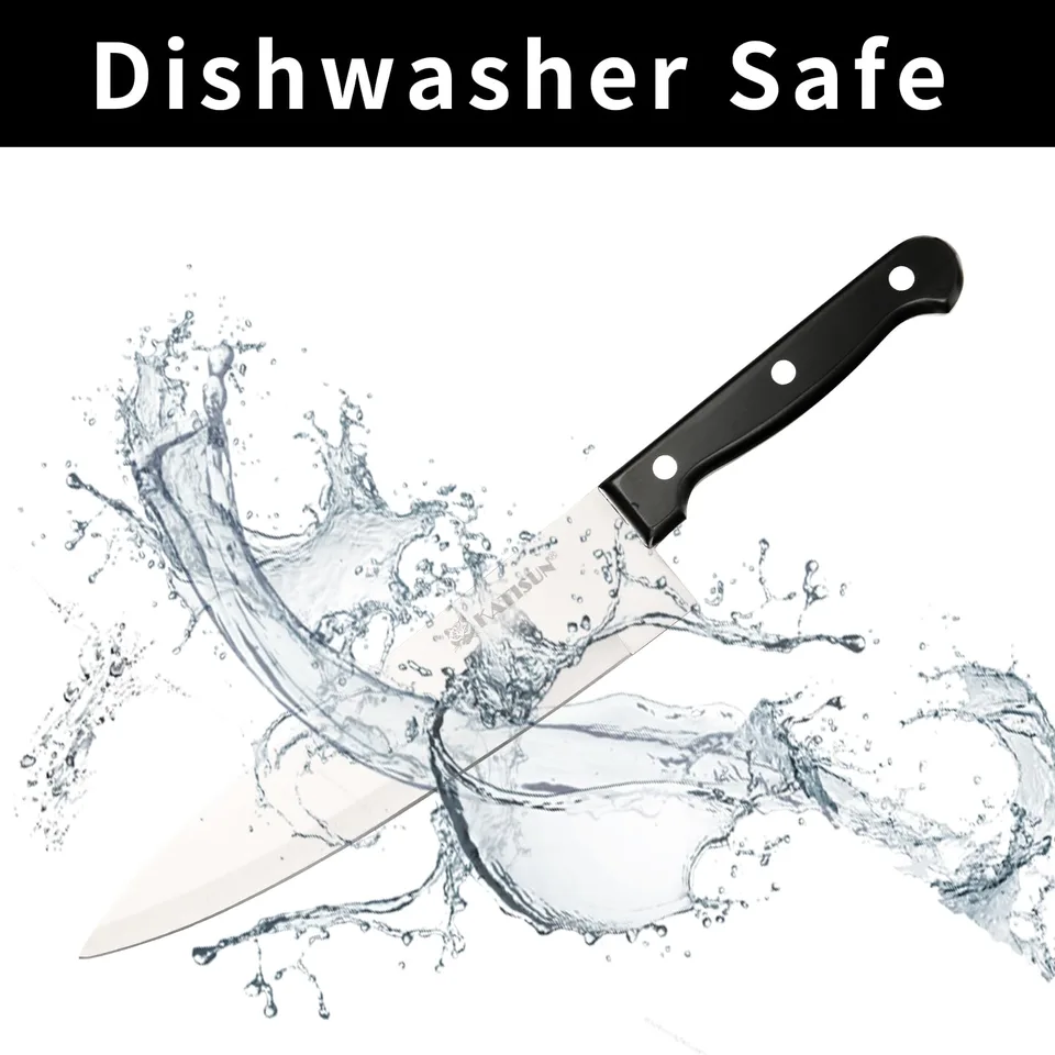 19-piece Knife Set, German Steel, Durable, Dishwasher-safe, Kitchen Knife Set With Built-in Sharpener For Chopping, Slicing, Dicing And view 4