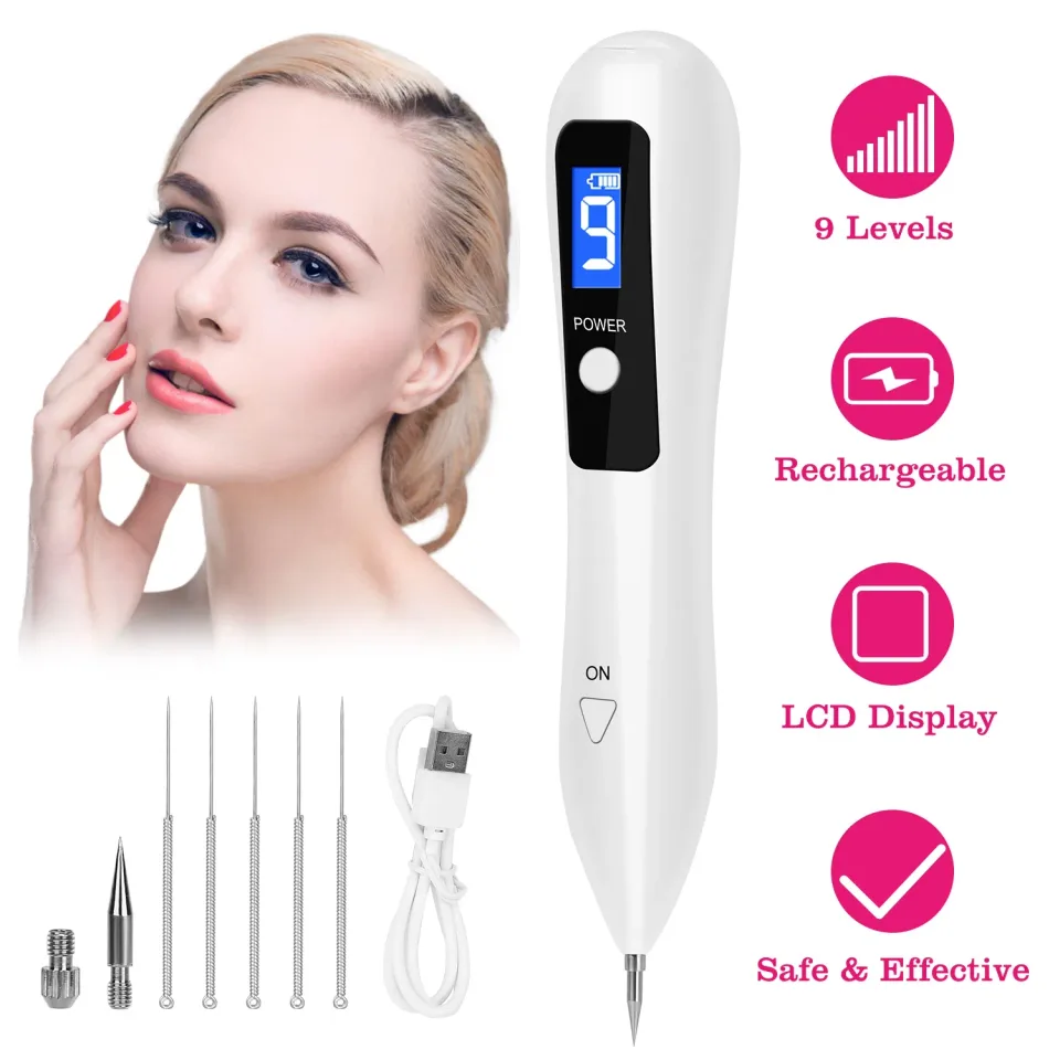 Skin Tag Repair Kit Portable Beauty Equipment Multi-Level With Home Usage USB Charging LCD Level Adjustable 6 Replaceable Needles view 3