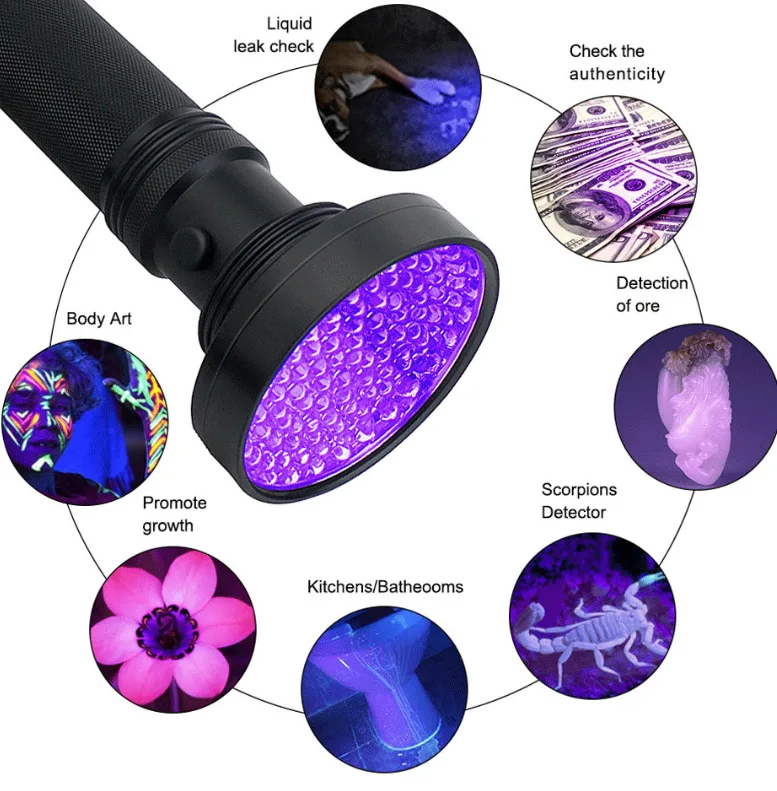UV Ultraviolet Light LED Flashlight BlackLight 395nM Inspection Lamp Torch view 4