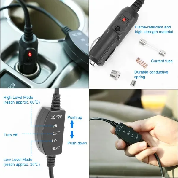 Heated Car Seat Cushion 12V Auto Seat Cover Warmer With Adjustable Temperature Controller For Cars Trucks view 3