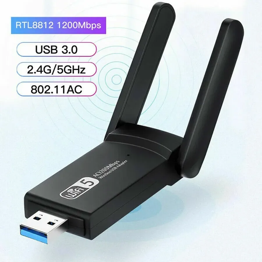 1200Mbps Long Range AC1200 Dual Band 5GHz Wireless USB 3.0 WiFi Adapter Antennas view 3