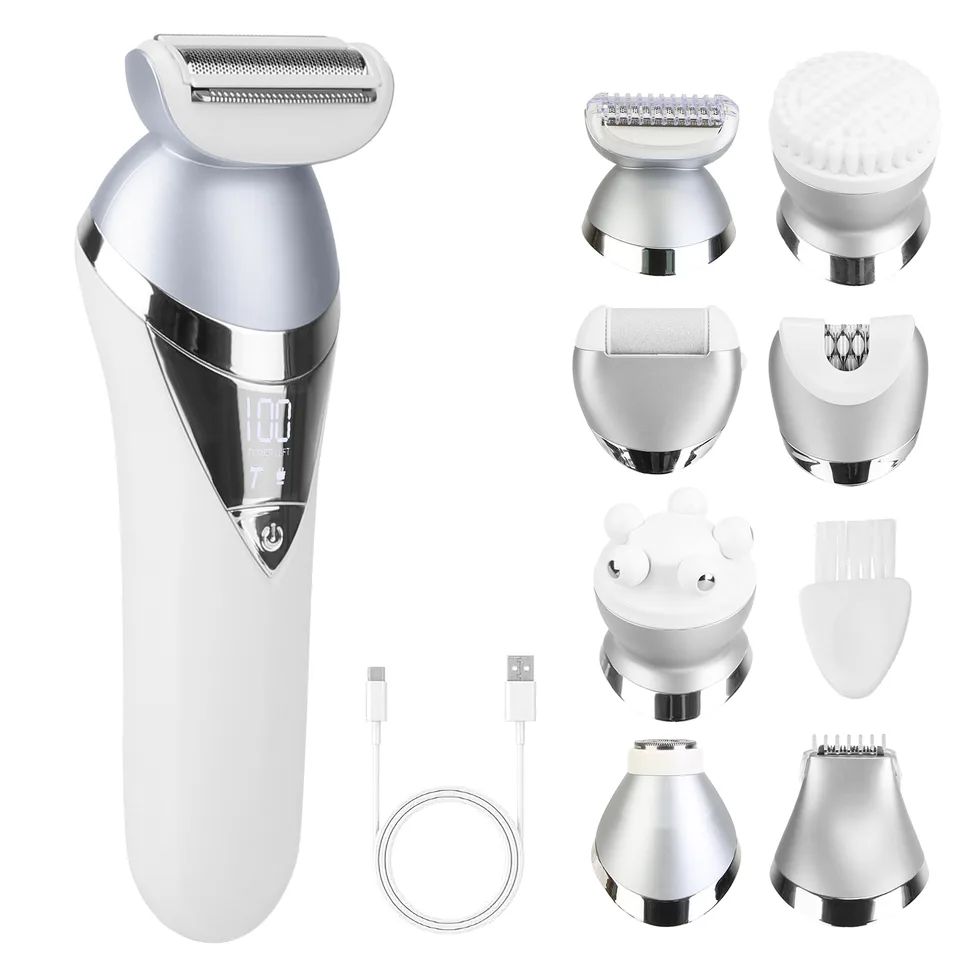 7 In 1 Electric Razor For Women Lady Hair Removal Epilators For Leg Face Arm Bikini Armpit Public Hairs IPX6 Wet And Dry Use Cordless view 4