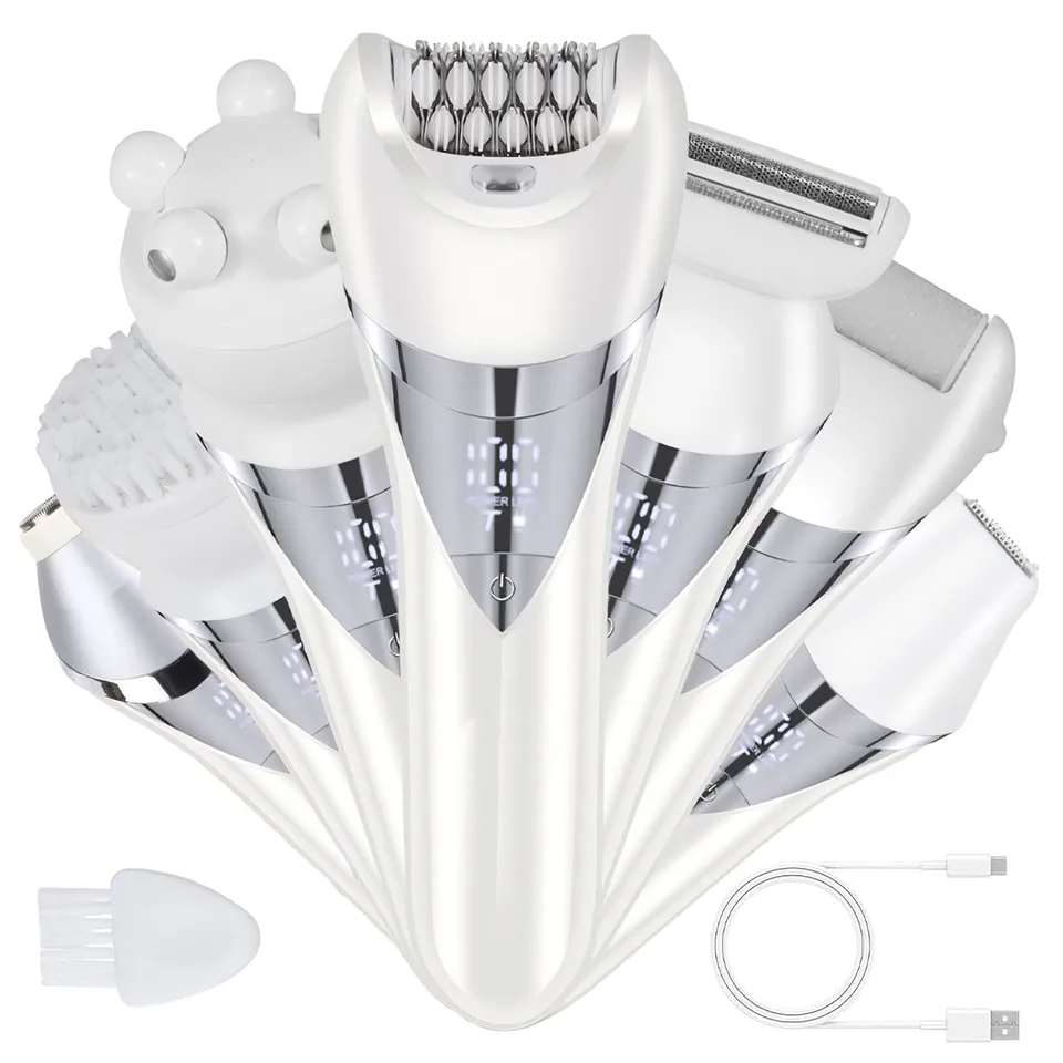 7 In 1 Electric Razor For Women Lady Hair Removal Epilators For Leg Face Arm Bikini Armpit Public Hairs IPX6 Wet And Dry Use Cordless view 3