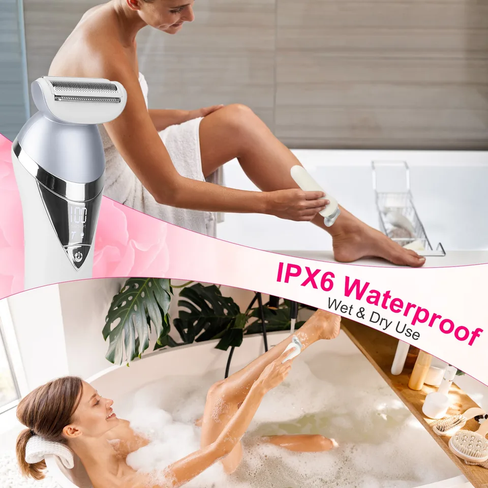 7 In 1 Electric Razor For Women Lady Hair Removal Epilators For Leg Face Arm Bikini Armpit Public Hairs IPX6 Wet And Dry Use Cordless view 2