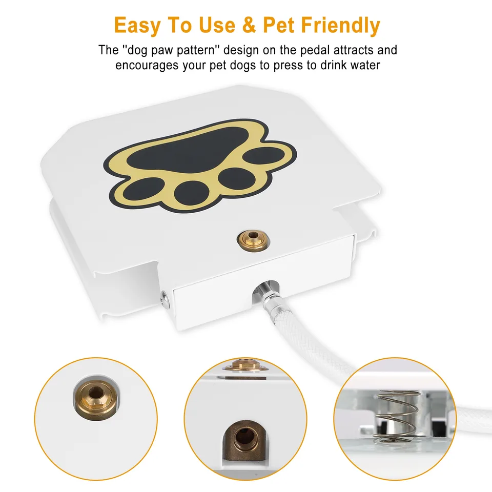 1 Pc Dog Water Fountain Outdoor Dog Pet Water Dispenser Step-on Activated Sprinkler With Interactive Paw Pedal Valve For Drinking Water view 2