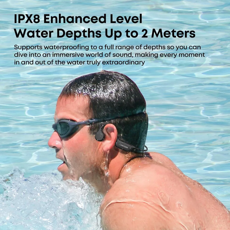 IPX8 Waterproof Headset Swimming Bluetooth Headphones With 32G TF Card Sports Wireless Earbuds Stereo Bone Conduction Earphone view 3