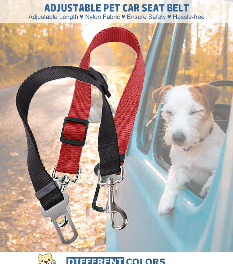 High Quality Durable Pet Cat Dog Vehicle Leash Nylon Adjustable Car Seat Dog Safety Belt Pet Leashes view 4