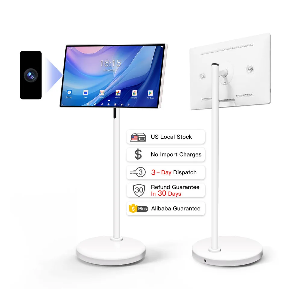 24 Inch Touch Screen 8-core CPU Android OS 128GB Rotation Monitor Built-in Battery With 13MP Camera Rollable Smart Portable TV