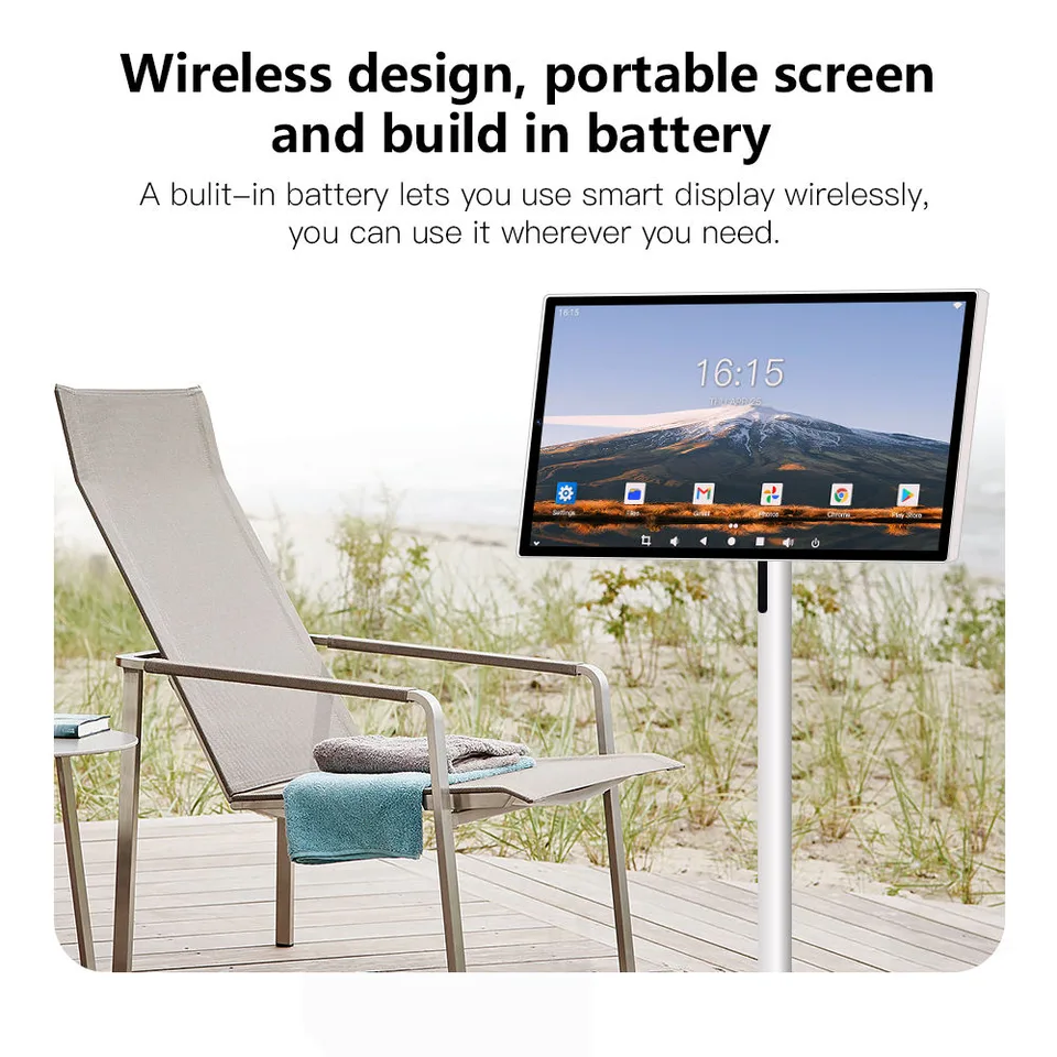 24 Inch Touch Screen 8-core CPU Android OS 128GB Rotation Monitor Built-in Battery With 13MP Camera Rollable Smart Portable TV view 3