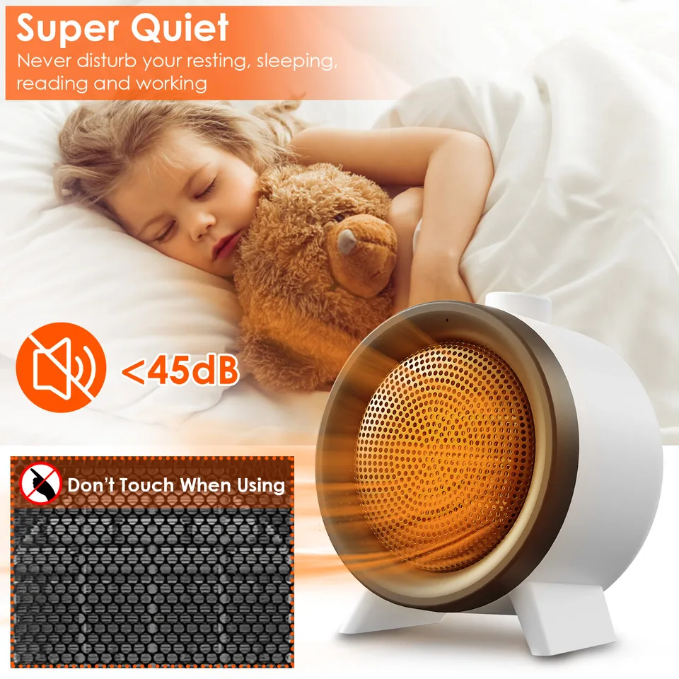 1Pc  Electric Space Heater Ceramic Heater Fan Heating Fan With 3 Modes 3S Fast Heating Tip-over Overheating Protection For Home Office Dormitry view 3