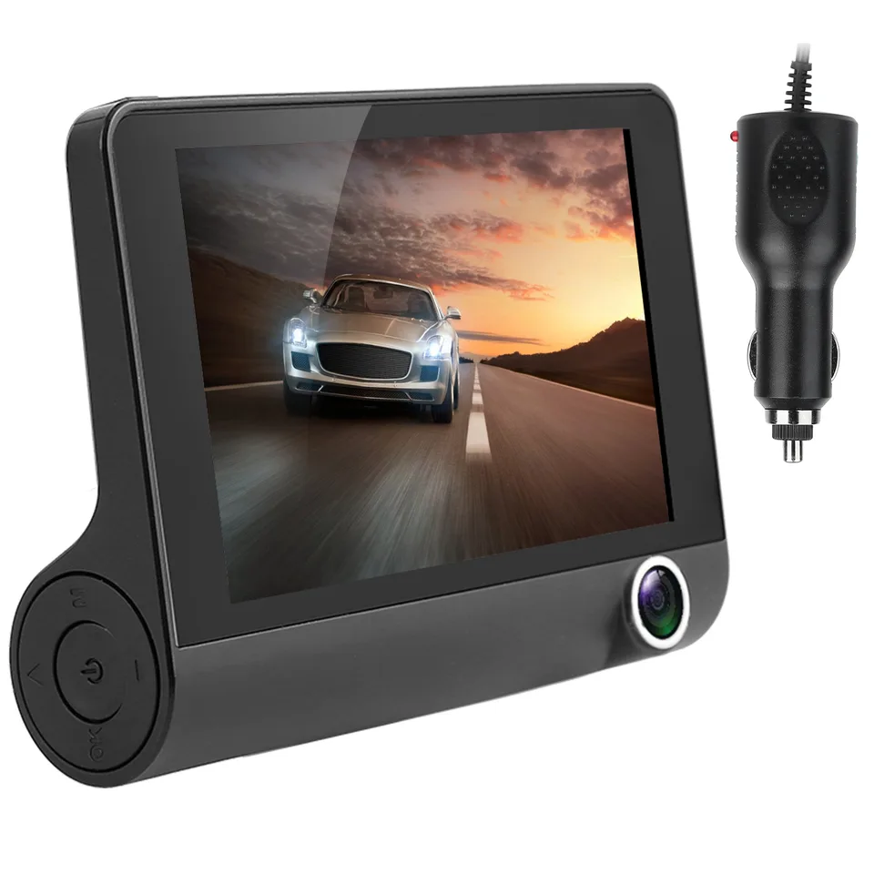 1296P Car DVR Dash Camera 4In 3 Lens Vehicle Driving Recorder Seamless Recording view 2