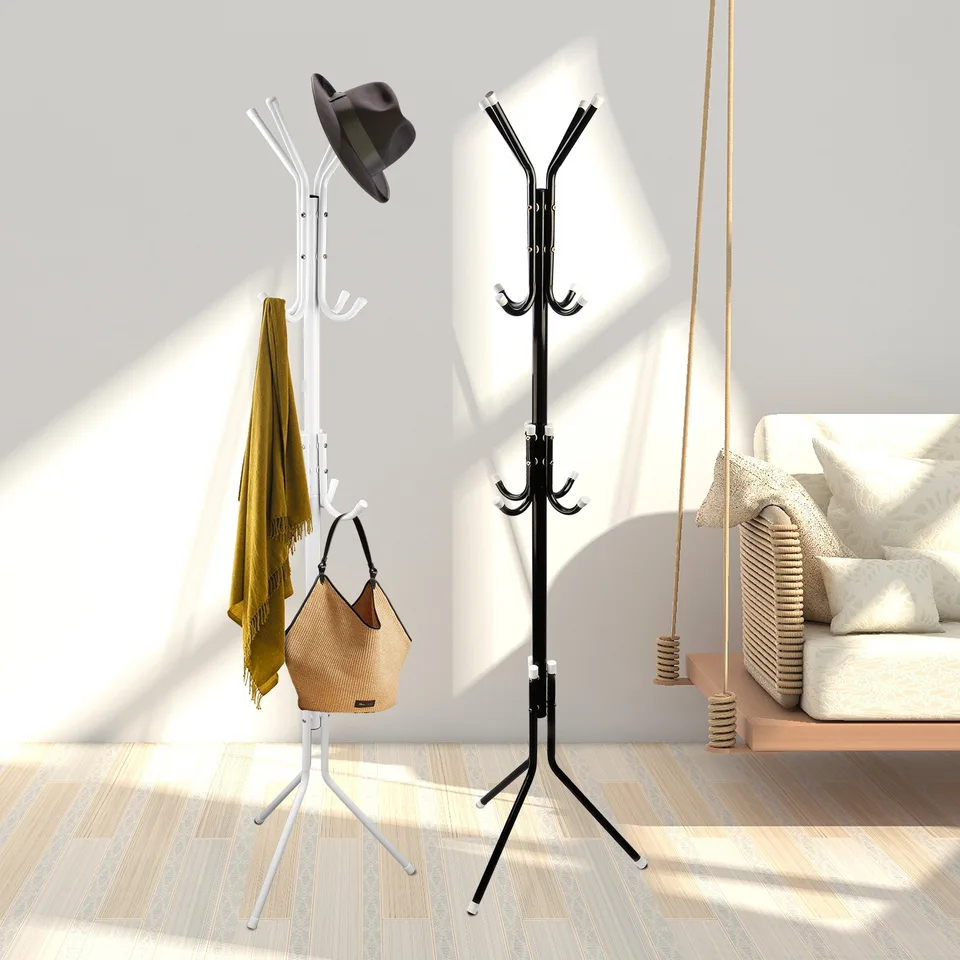 Black-White Options -- 1 Pc Standing Coat Hat Rack Organizer view 3