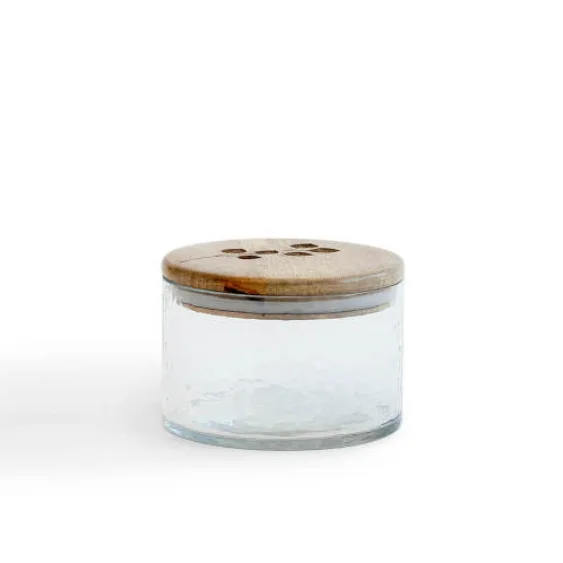 Leafy Twig Glass Jar Container With Wooden Lid-700 Ml view 2
