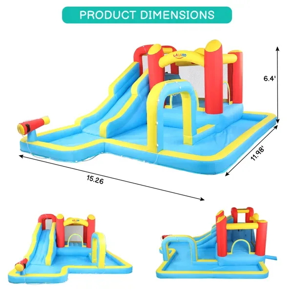 420D 840D Oxford Cloth Slide Pool Trampoline Red Yellow Blue Inflatable Castle view 4
