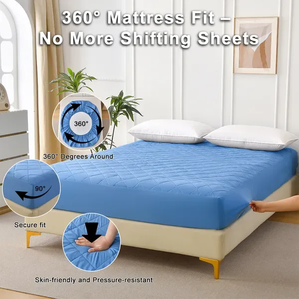 Diamond Grid Ultrasonic Waterproof Mattress Protector view 3