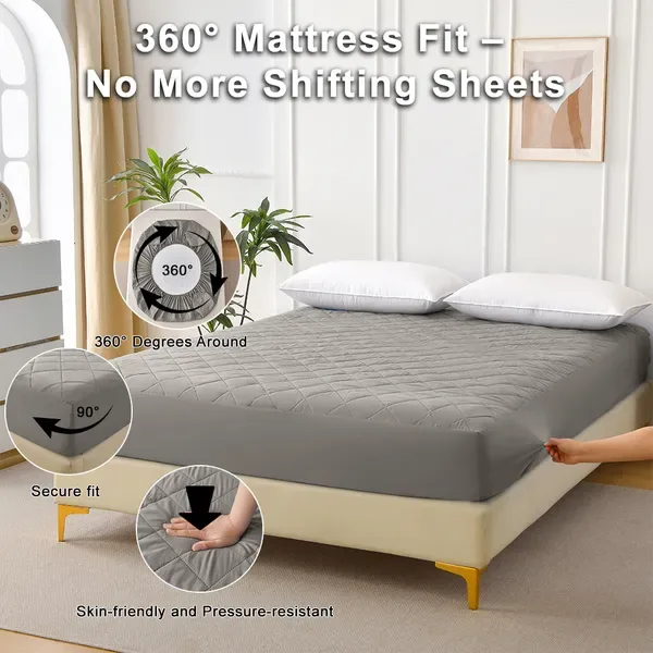 Diamond Grid Ultrasonic Waterproof Mattress Protector view 2