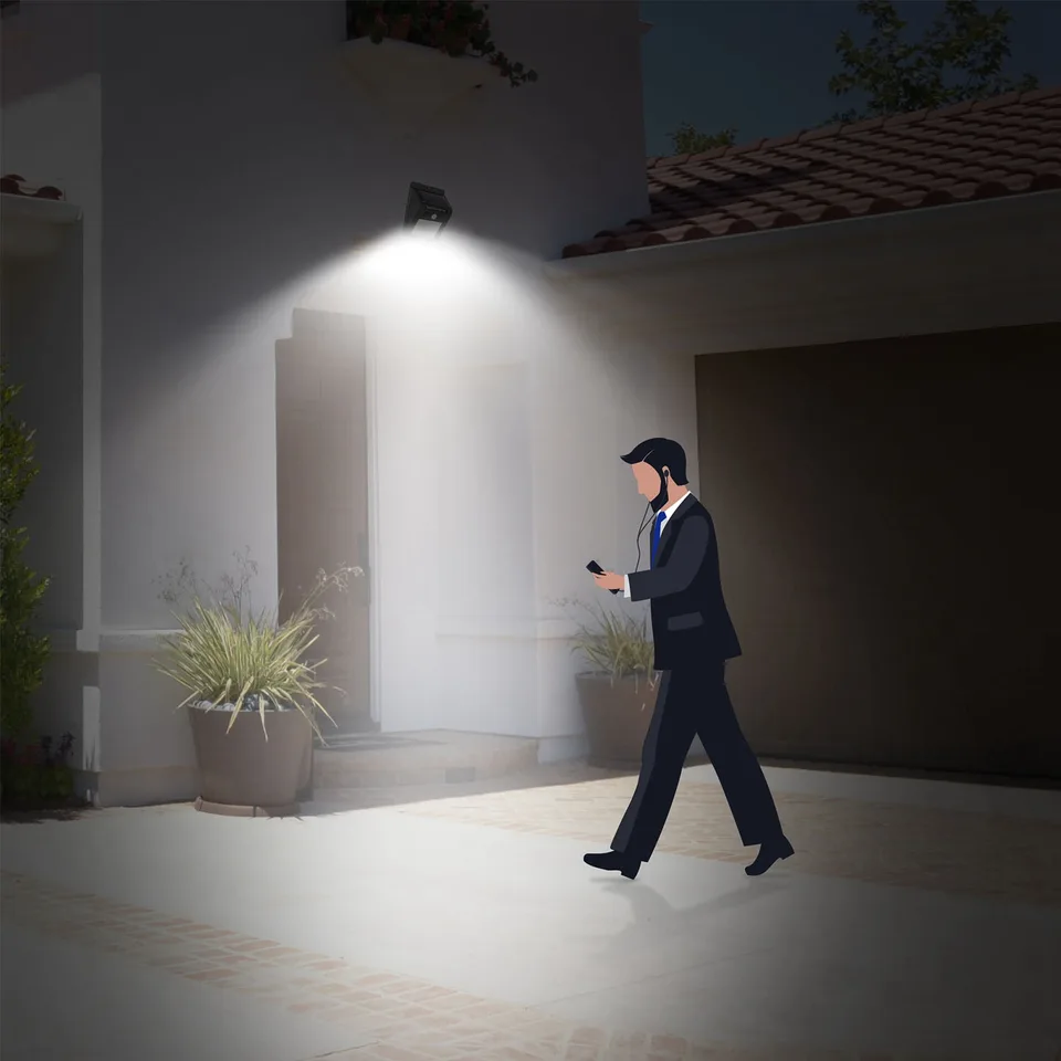 1 Pc Solar Light 20 LEDs Outdoor PIR Motion Sensor Lights IP65 Waterproof 120 Degree Sensing Wide Angle Lighting For Garage Front Door view 2