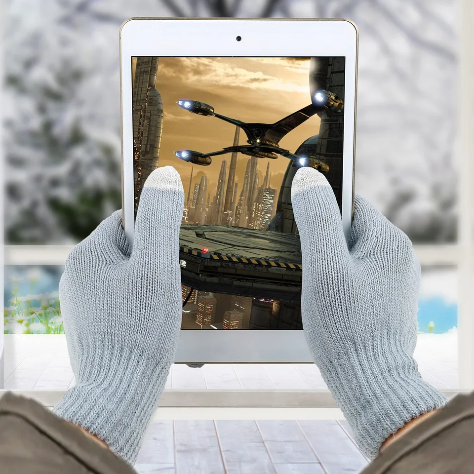 3 Color Options -- 1 Pair Unisex Winter Knit Gloves Touchscreen Outdoor Windproof Cycling Skiing Warm Gloves view 4