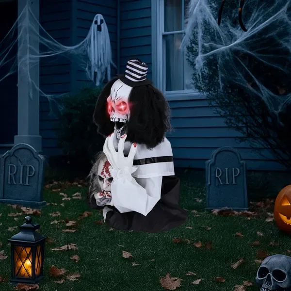 1.8ft Halloween Decoration Scary Clown, Sound-Actived Party Decor With Creepy Sound , Scary Haunted House Props For Indoor Party Home Table Garden Yard Lawn view 2