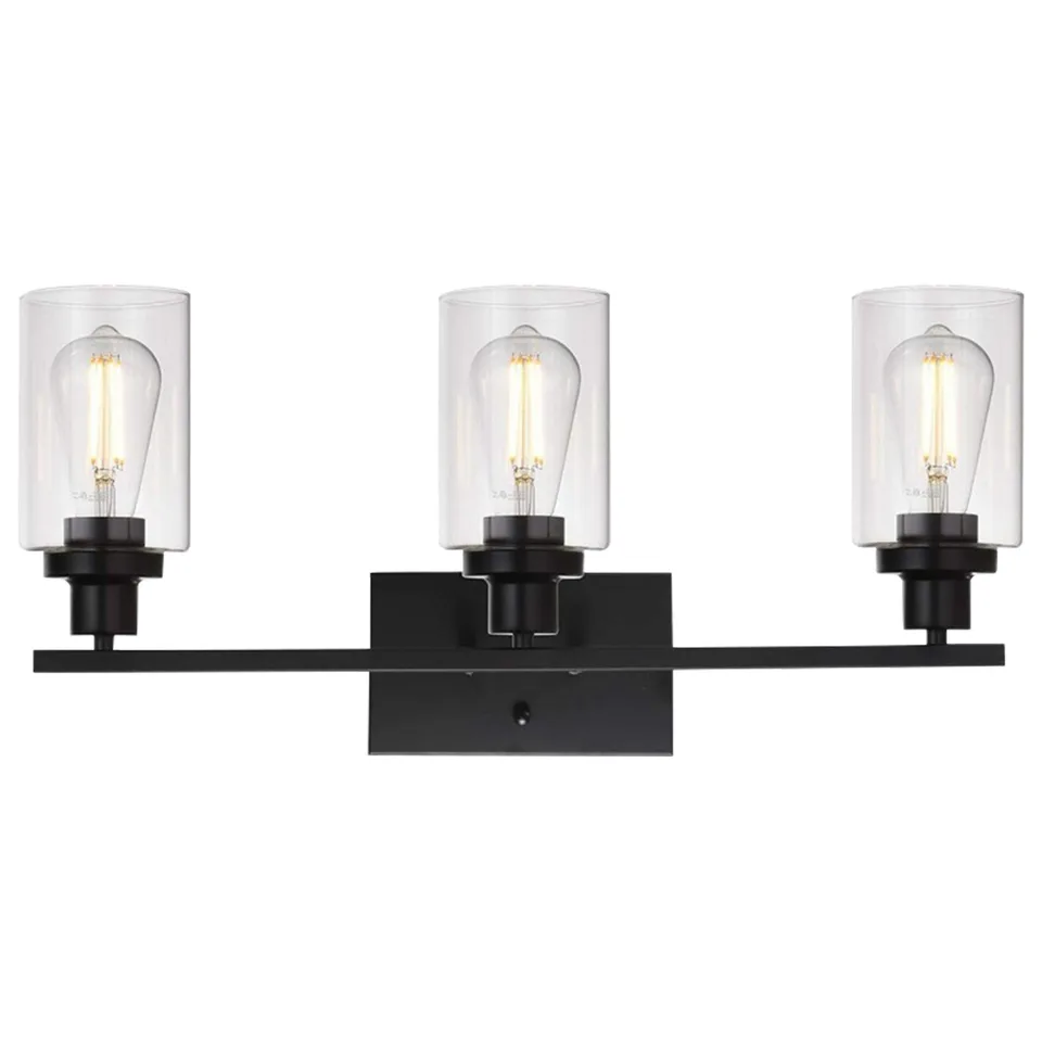 1Pc 3-Light Wall Sconce Lighting With Clear Glass Shade Bathroom Vanity Lamp Fixture Modern Mounted Light For Porch Mirror Living Room Bedroom Hallway view 2