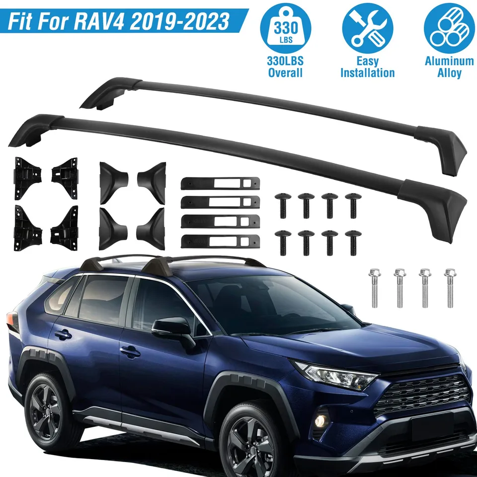 Car Roof Rack Cross Bars Aluminum Alloy Cargo Carrier Rooftop Crossbars Fit For RAV4 2019-2024 With Side Rails For Cargo Carrier Bag Kayak Bike Snowboard view 2