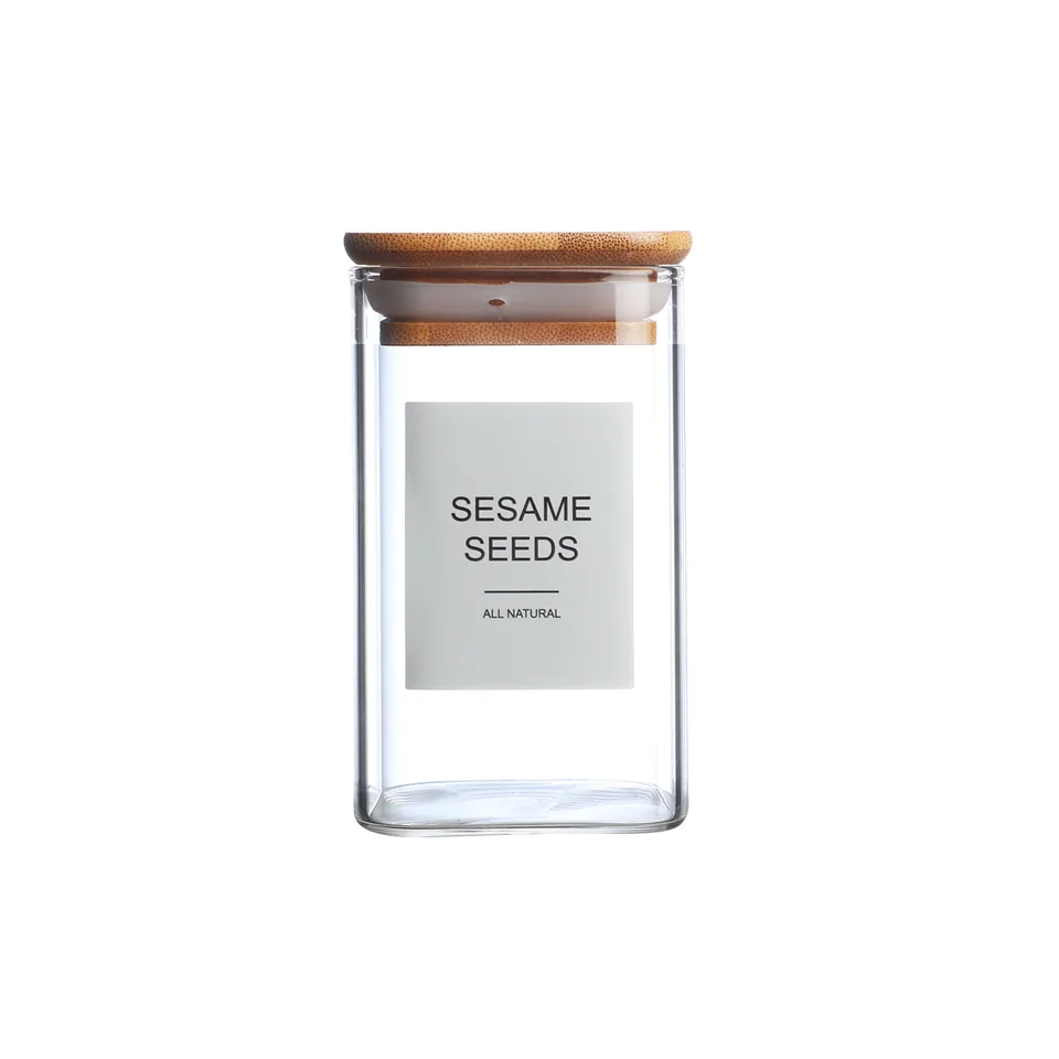 12 Pcs Square Spice Jars With 72 Stickers, Kitchen Pepper Jars For Salt Seasoning view 2